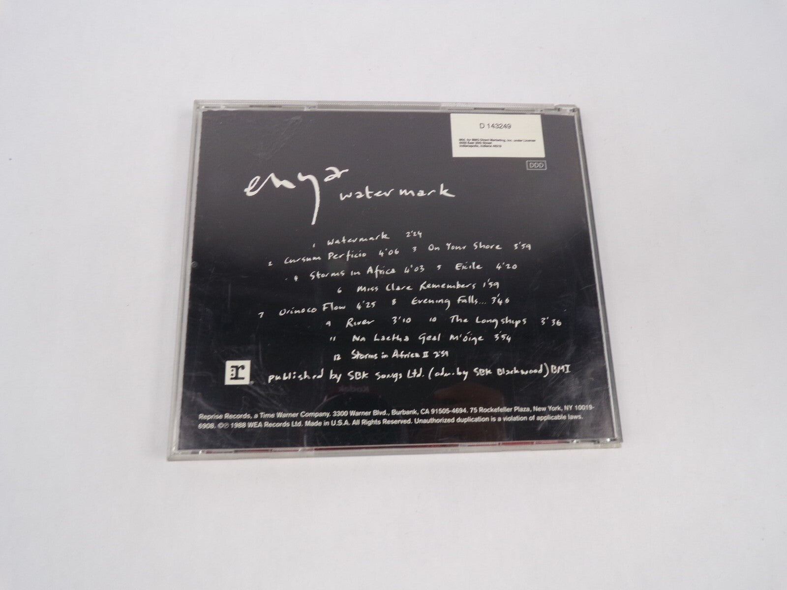 Enya Watermark The Long Ships Storms In Africa Miss Clase Remember CD#63