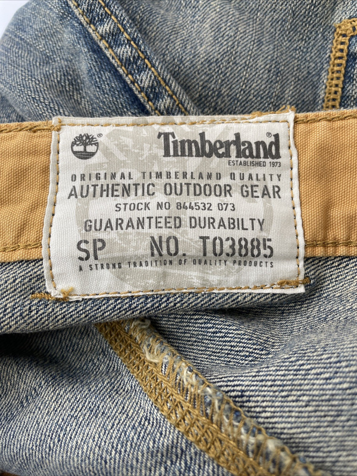 Timberland Denim Jeans Mens Size 38 X 32 Straight Leg Baggy Embroidered