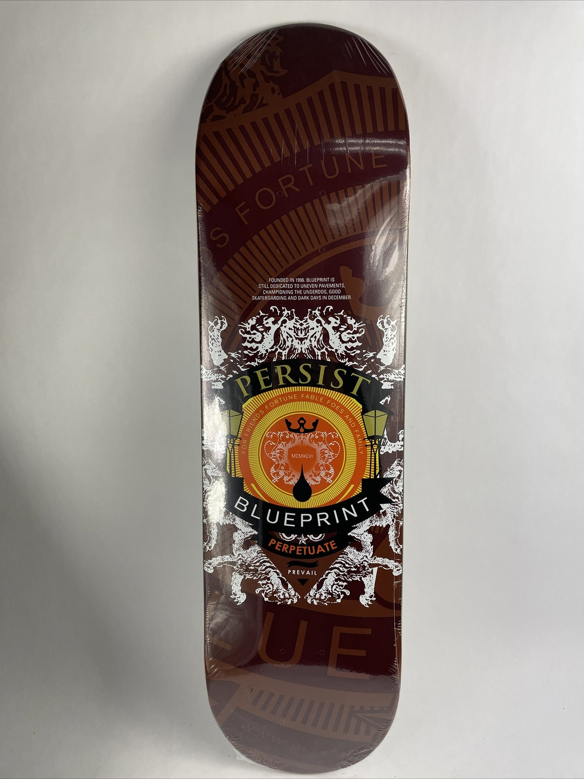 Blueprint Skateboards Courage Color Rust rare 8.25-inch skateboard deck made from 7-ply hard rock Canadian maple.