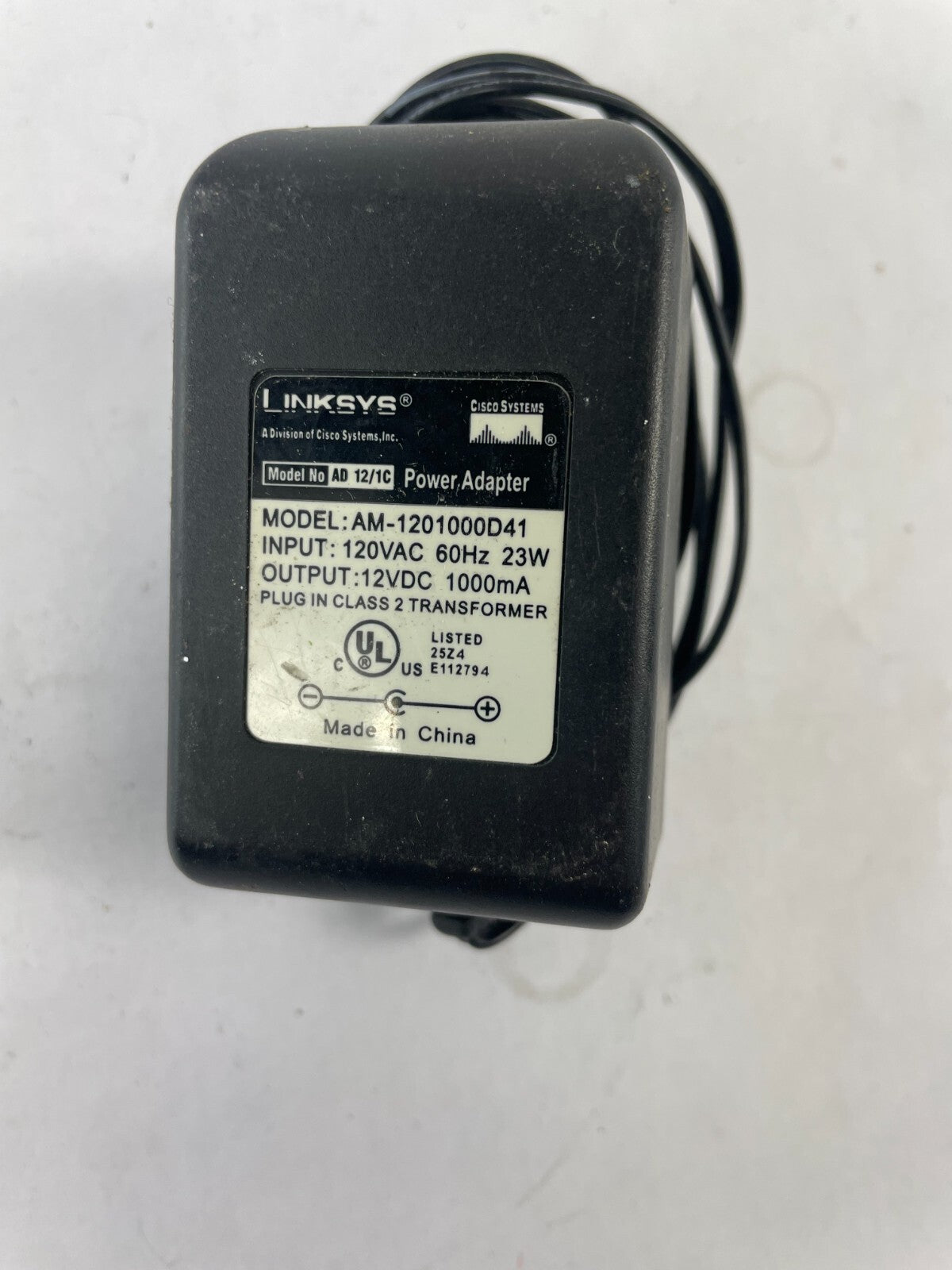 Geniune Linksys AM-1201000D41 Output 12 V 1.0 A Power Supply Adapter B01