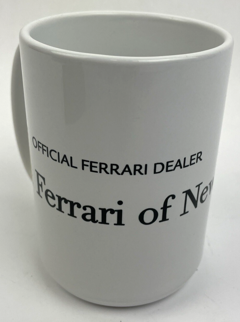 Official Ferrari Dealer Mug Newport Beach California White Ceramic Coffee Cup