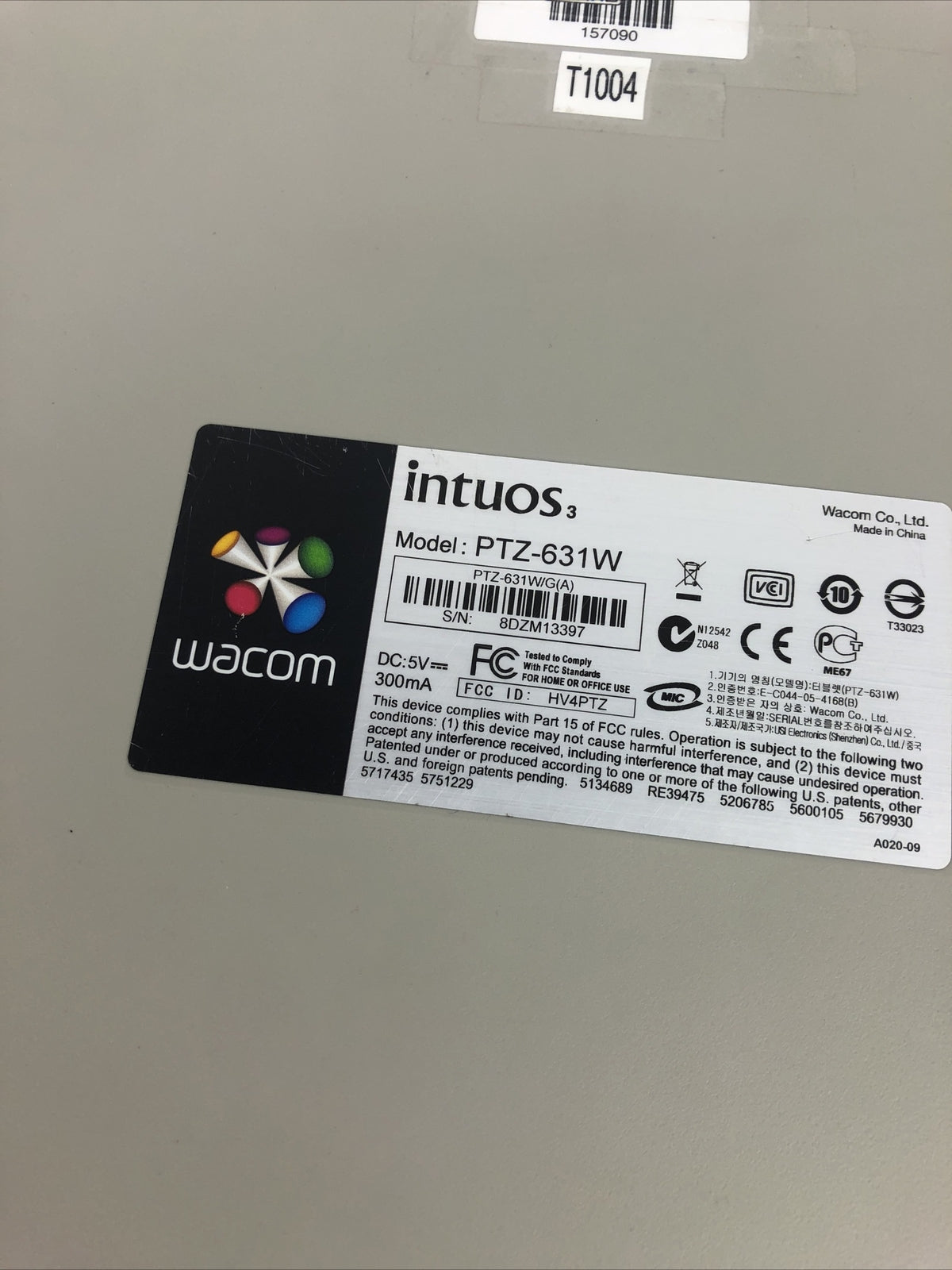 WACOM Intuos 3 PTZ-631W 6"x11" Graphics Tablet PC & Mac USB No Pen - VGC LOOK