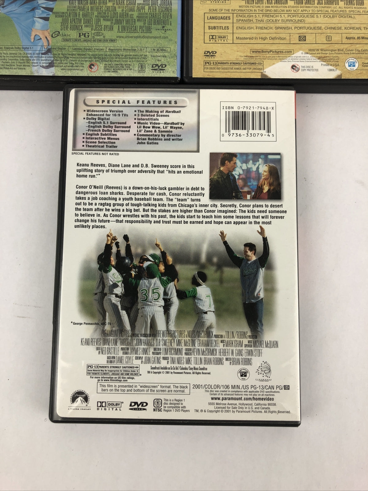 Lot of 3 Silly Funny Sports Movies (DVD) Bundle Benchwarmers Kicking & screaming