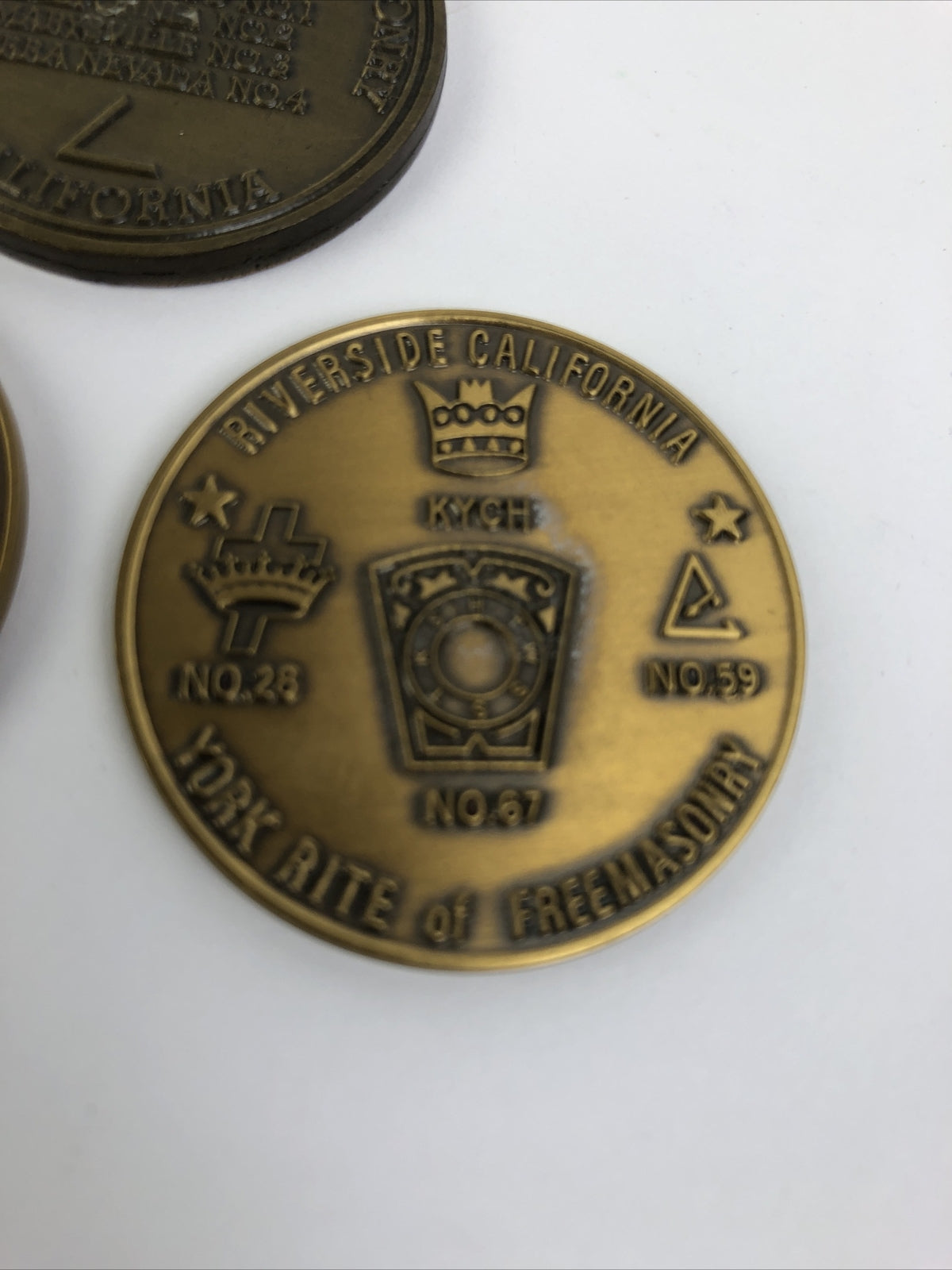 3 York Rite Freemasonry Cryptic Masonic 100 years Riverside California commemorative coins set