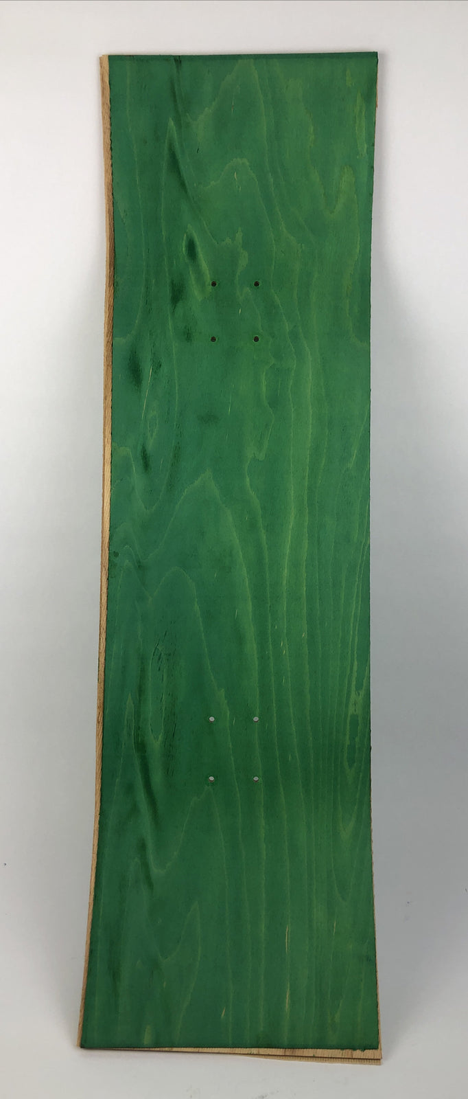 Skateboard Deck Blank Uncut 10" x 34" w 14.25 Wheelbase Pre Drilled Green Stain