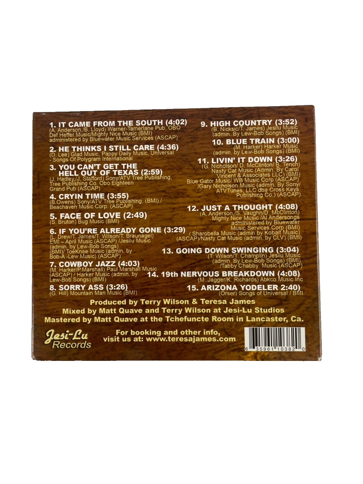 Teresa James Sing Some Country By Request It Came From The South CD#10
