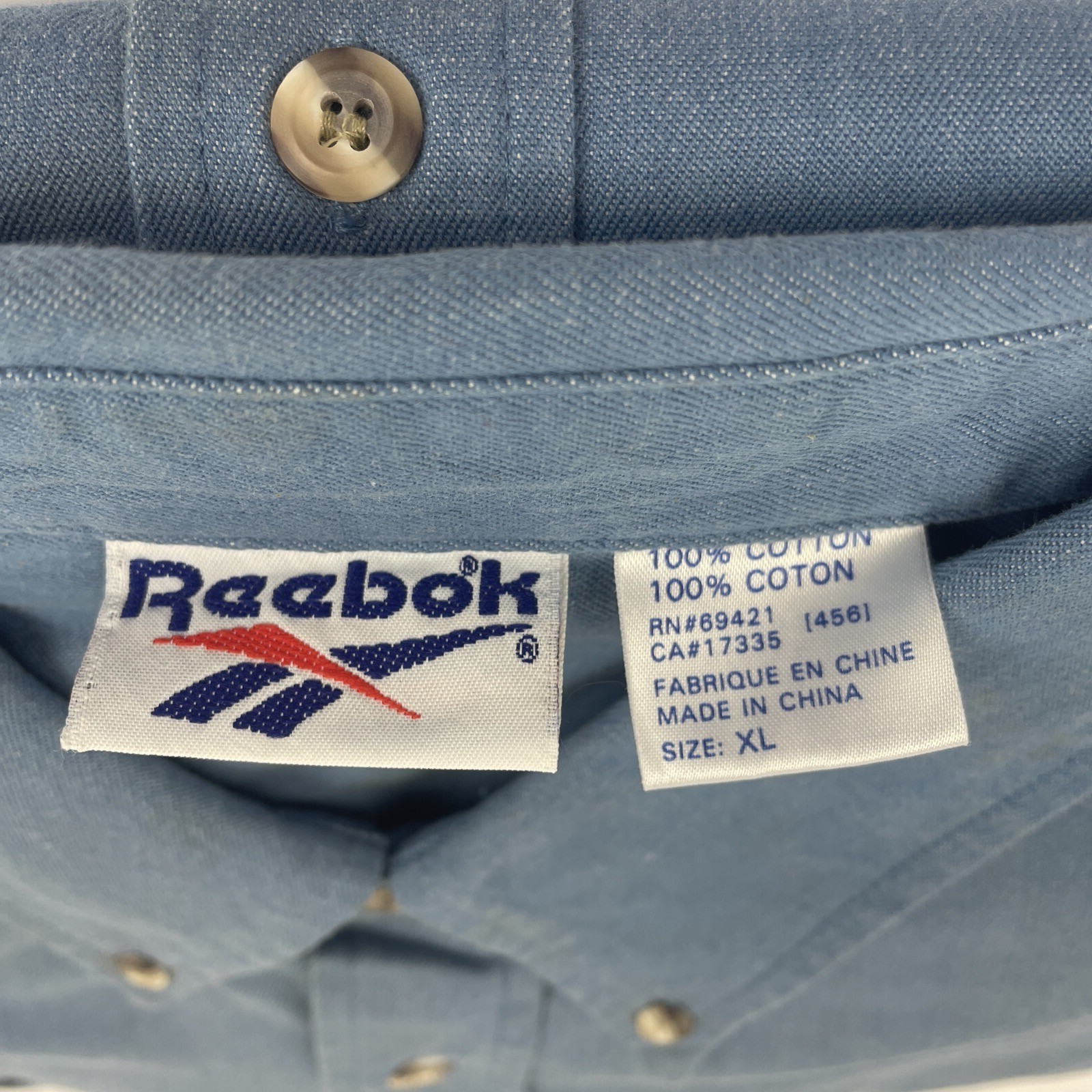 Reebok UCLA Mens XL Blue Long Sleeve Button Up Western Bell Cotton Bowl 1998 NOS