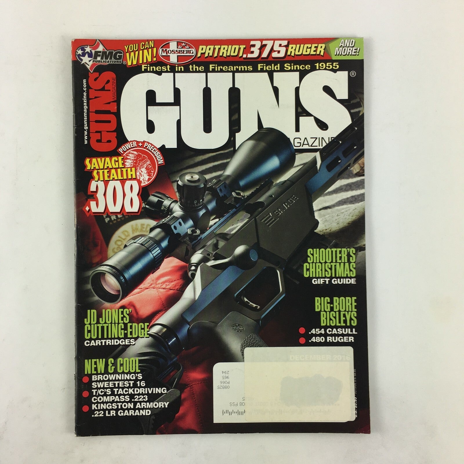 December 2016 Guns Magazine Savage Stealth .308 .454 Casull .480 Ruger .22 LR 