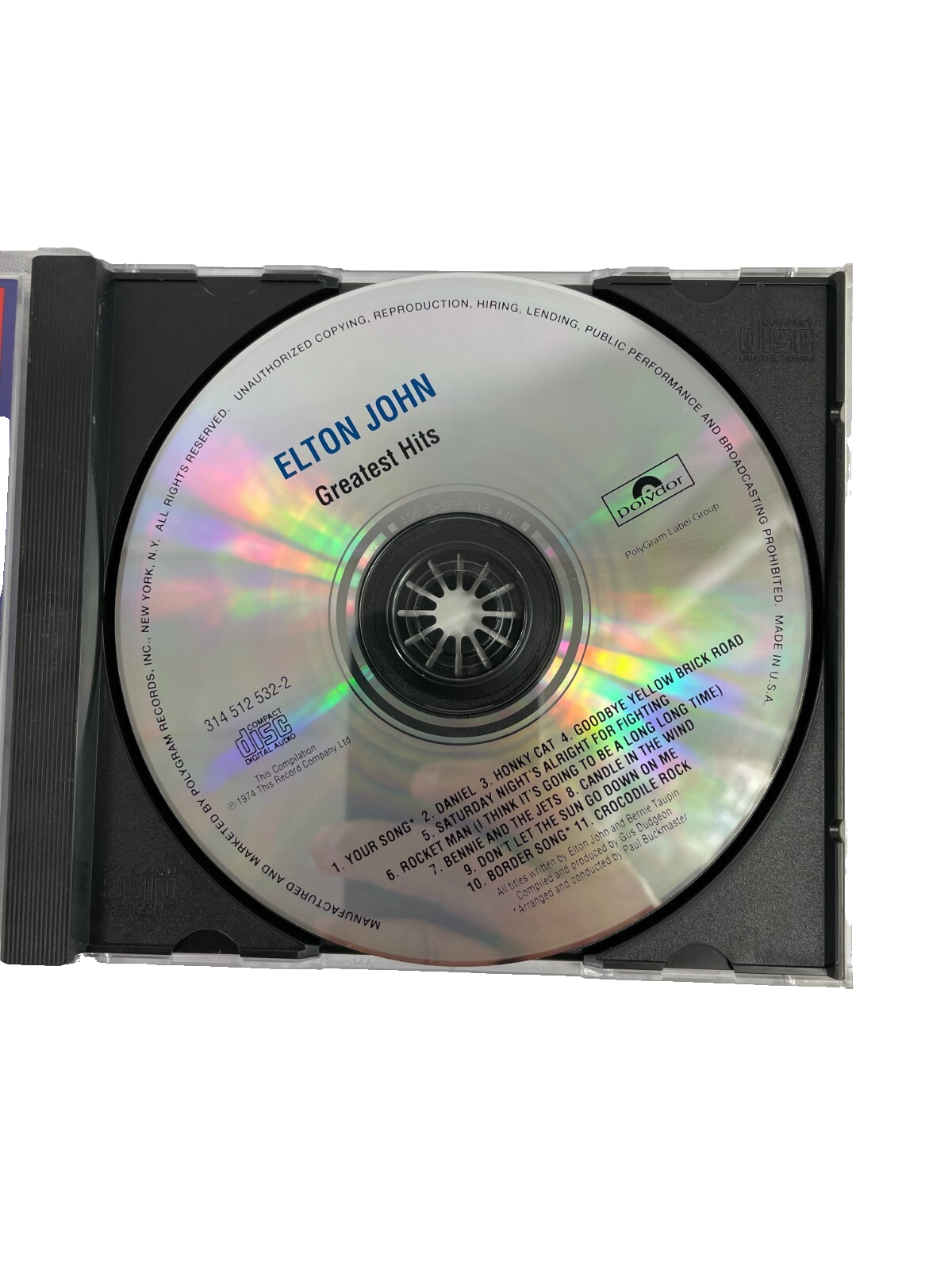 Elton John Greatest Hits Your Song Goodbye Yellow Brick Road Border Song CD#29