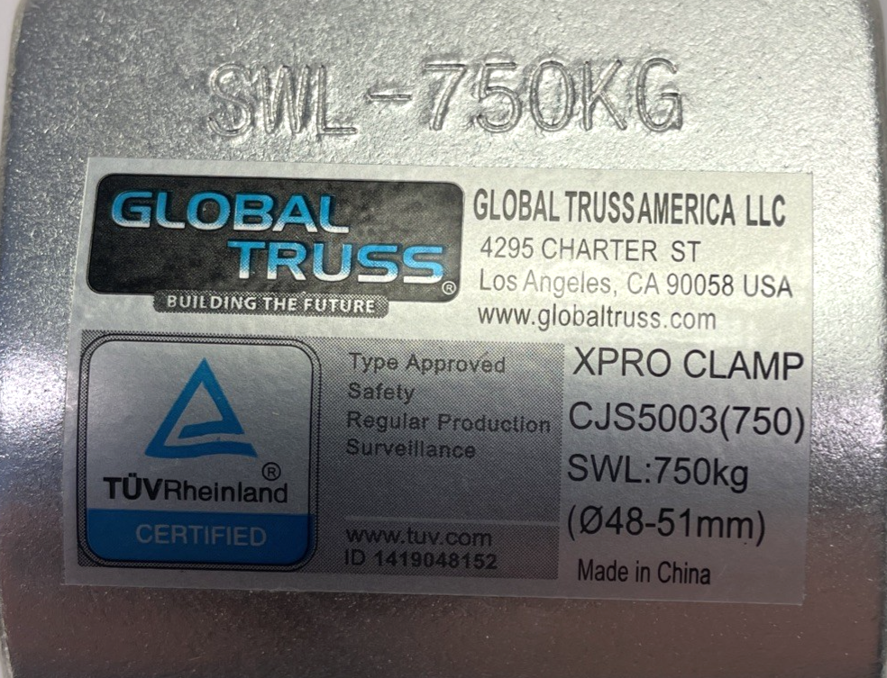 Global Truss X-Pro Stage Rigging Clamp SLM12 | F34 Extra Heavy Duty Half Coupler