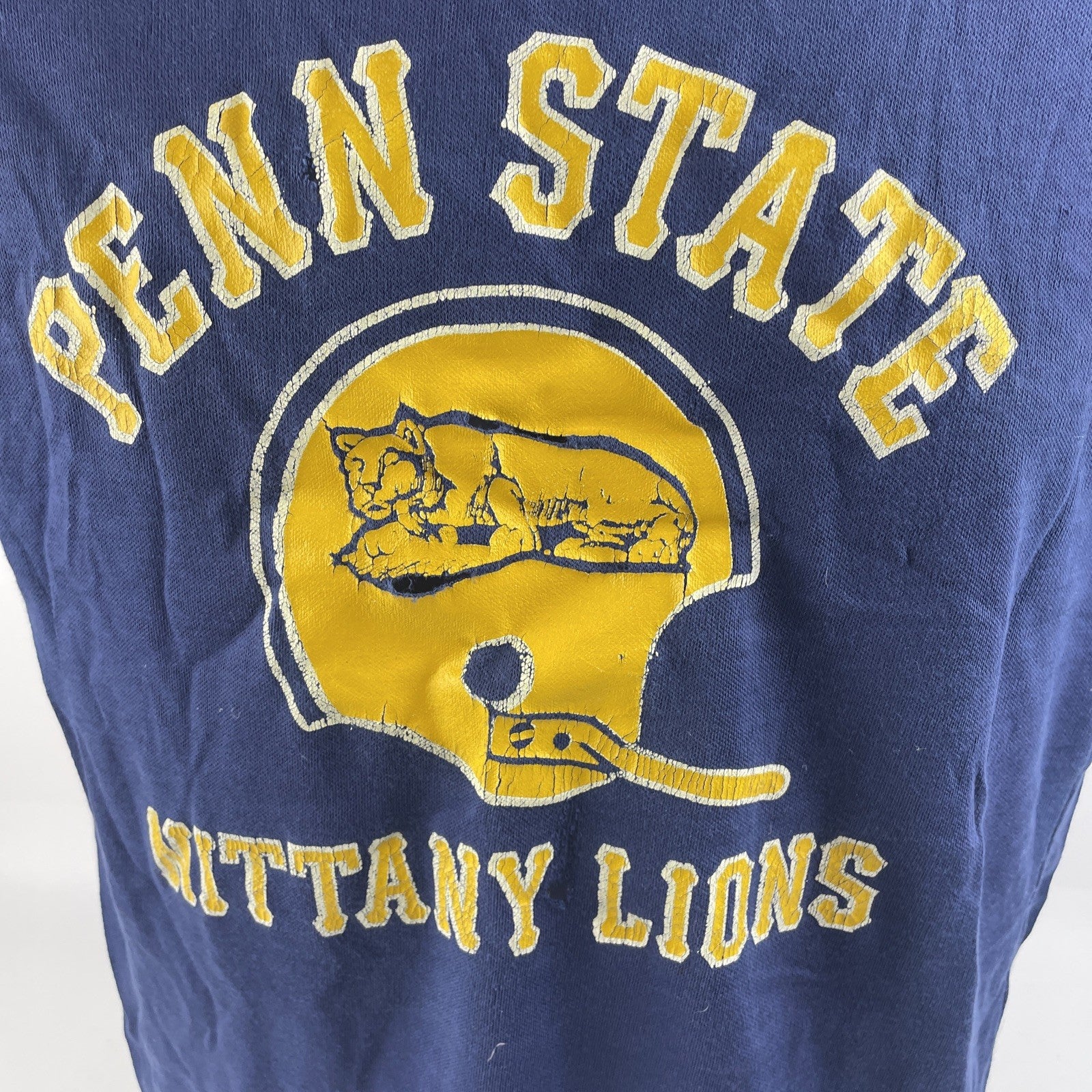 Vintage 70’s Penn State University Nittany Lions Football T Shirt Sz M Well Worn