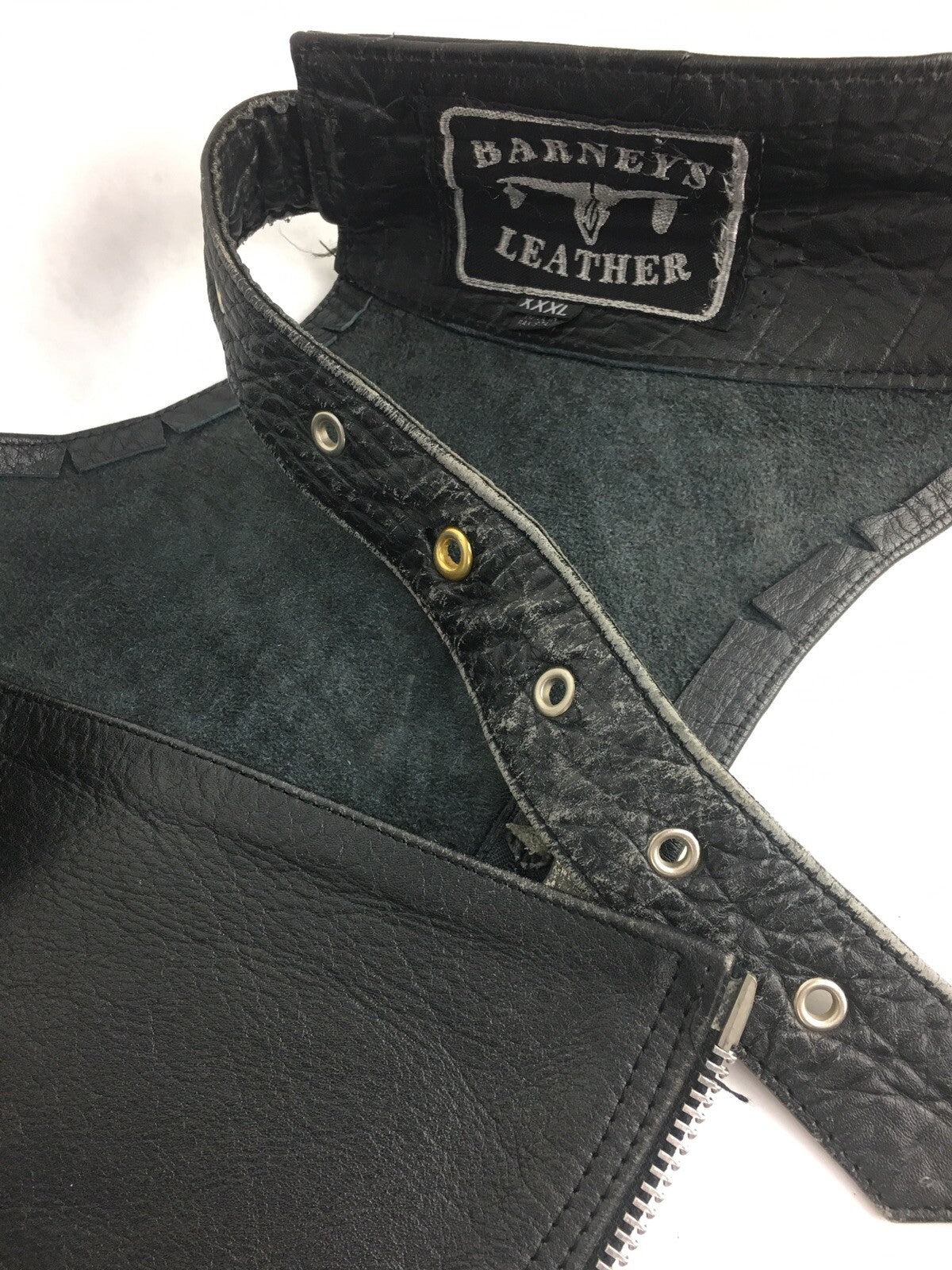Barney's men's leather motorcycle chaps size XXL black biker riding gear protective legwear