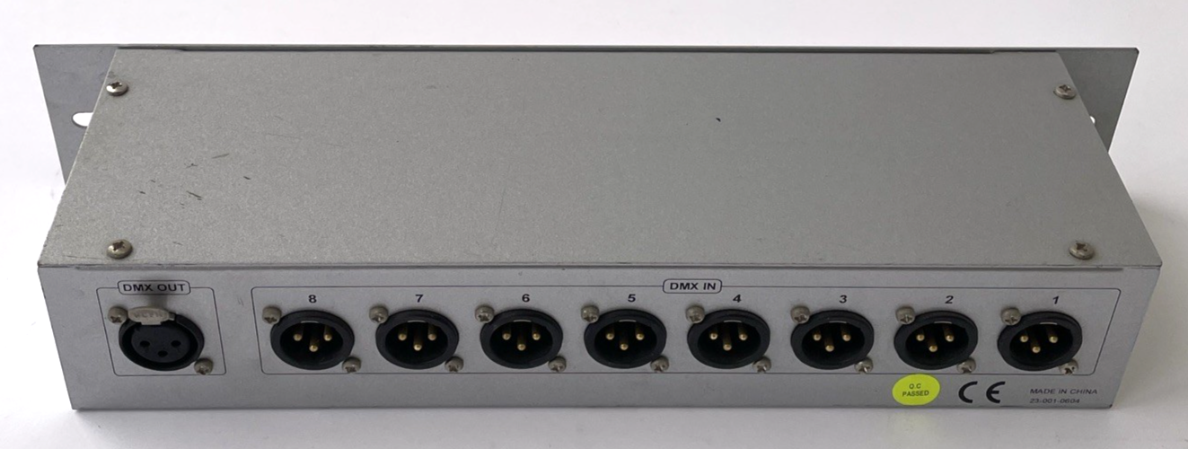 American DJ 8 Channel w Blackout DMX Switcher 3 Pin XLR Male Connection Out