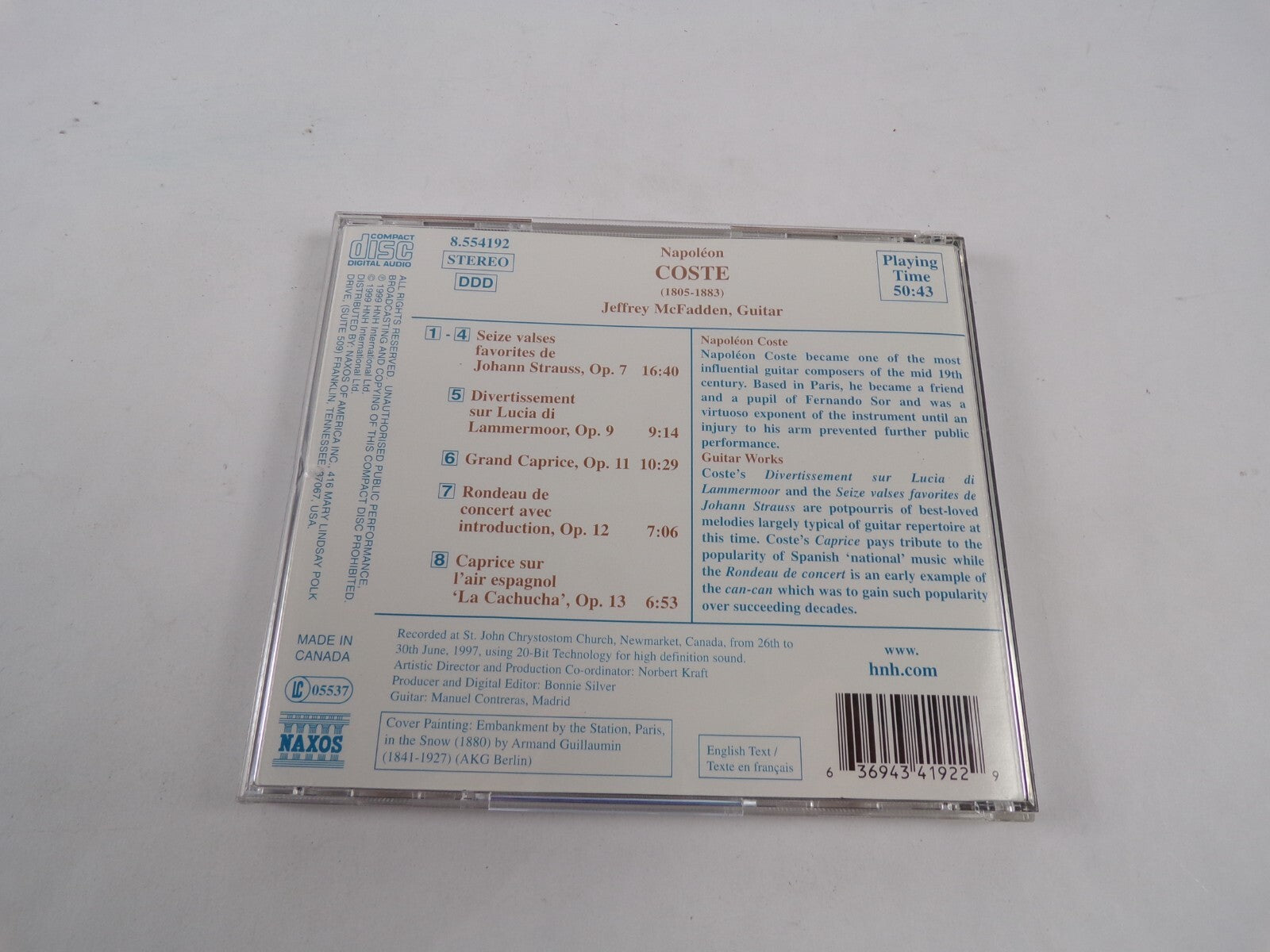 Napoleon Coste Guitar Works Jeffrey Mcfadden Guitar CD#43