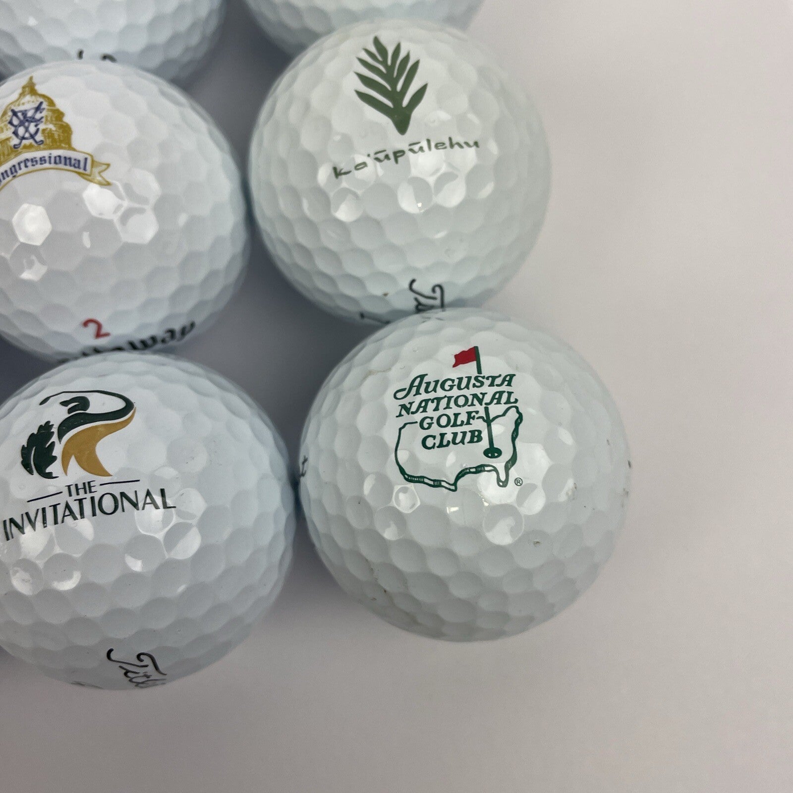 Lot of 12 Logo Golf Balls CC TGL + Augusta National Golf Club Titleist ProV1x
