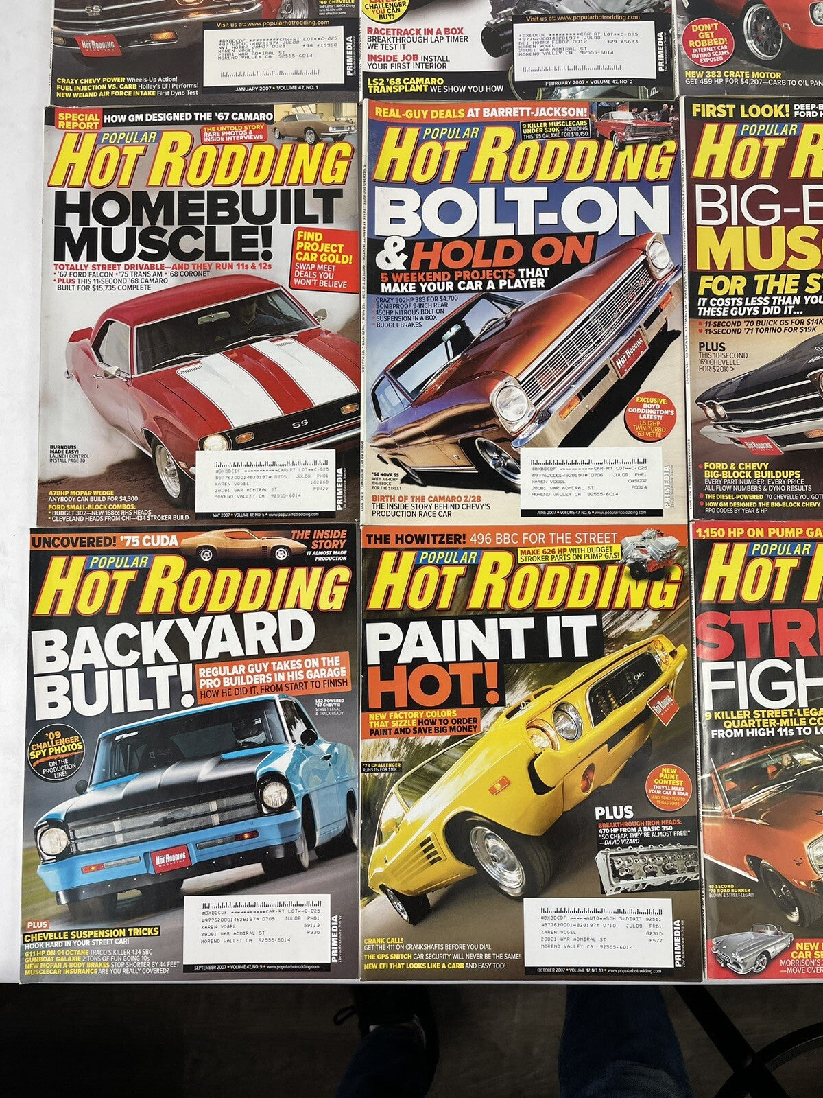 Lot of 12: Hot Rodding MAGAZINES Complete Full Set 12 issues Jan to Dec 2007