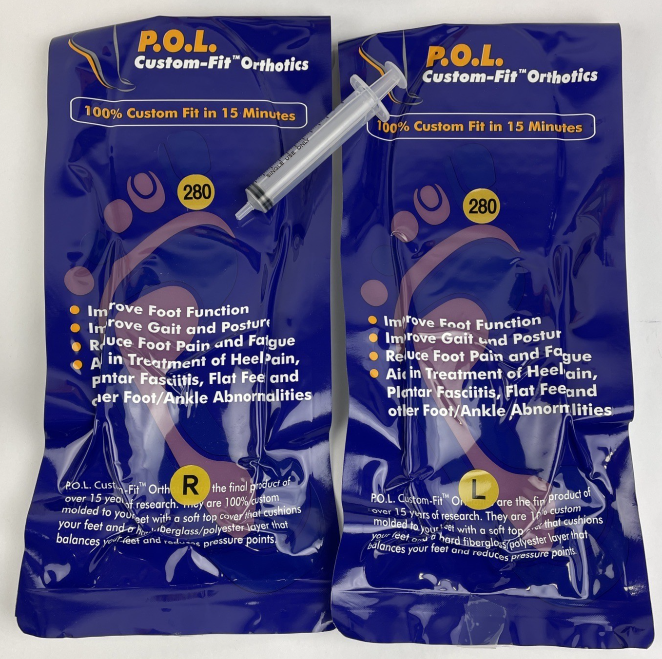 PODITECH P.O.L. Custom Fit Orthotics Men's 9-9.5 Women's 10.5-11 280mm