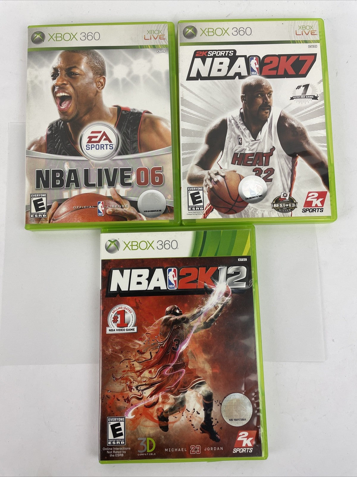 Lot of 3 x XBOX 360 Live : 2K Sports NBA 2K7 , NBA 2K12 , MBA Live 2006