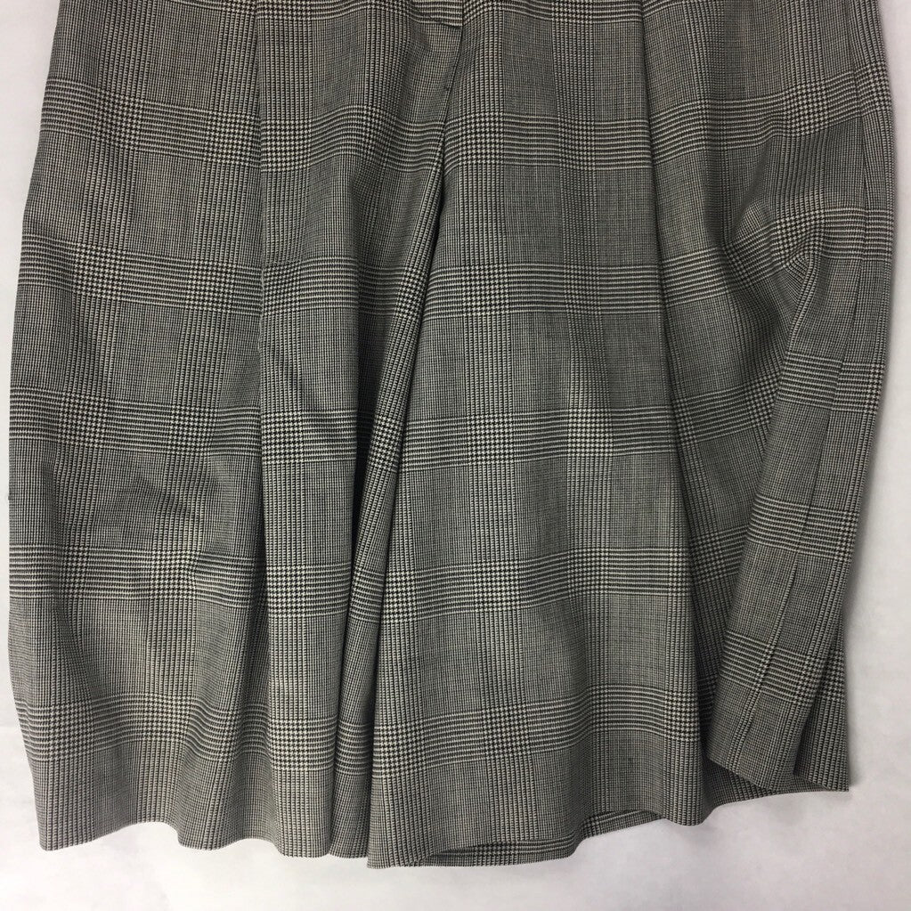 Cacharel Womens Culotte Pants Gray Glen Plaid Zip Fly Belt Loop Lined Stretch 28