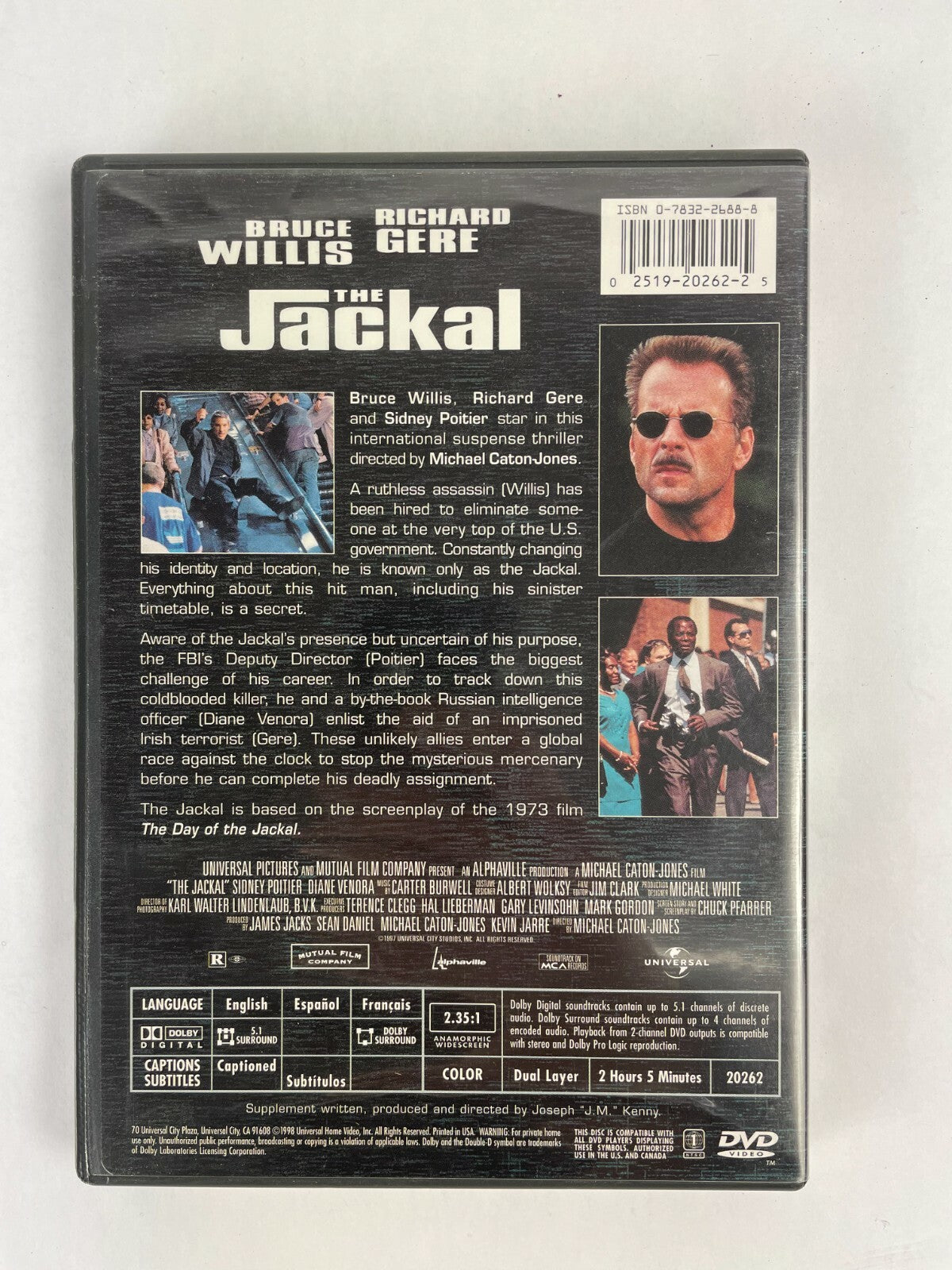 The Jackal Bruce Willis Richard Gere DVD Movies