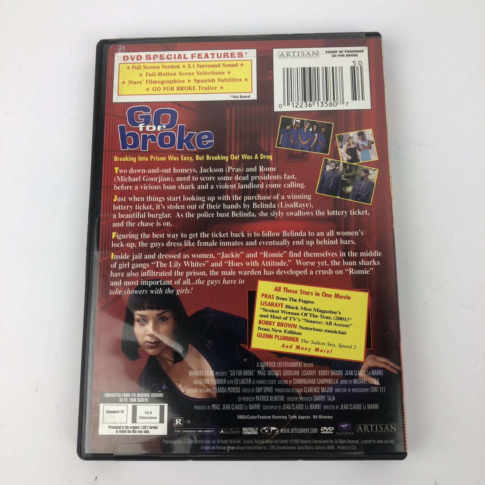 Go For Broke (DVD, 2003) a Jean Claude La Marre Film - Mint Disc Guaranteed 