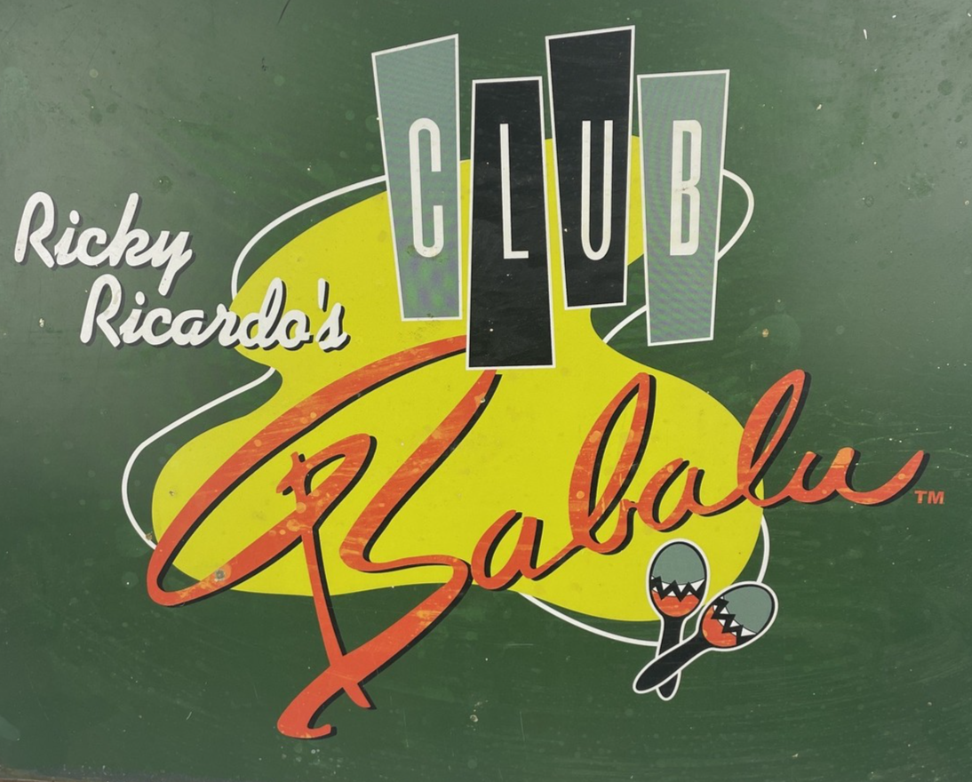VINTAGE RICKY RICARDO'S " ClLUB Babalu i love Lucy Tin Bar Sign Rustic 15" x 12"