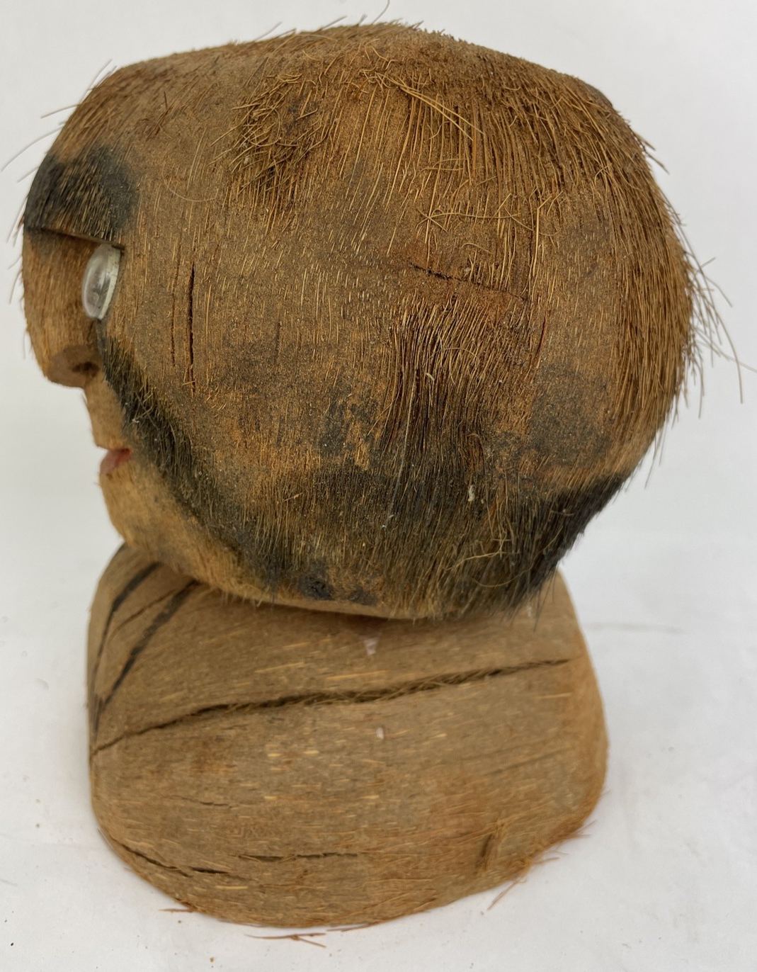 Coconut Carved Hand Made Tribal Native Head Decor Google Eyes Very Creepy