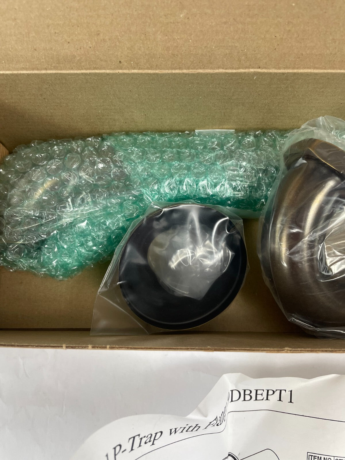 Rubinet exposed P-trap with flange polished chrome bathroom sink plumbing trap