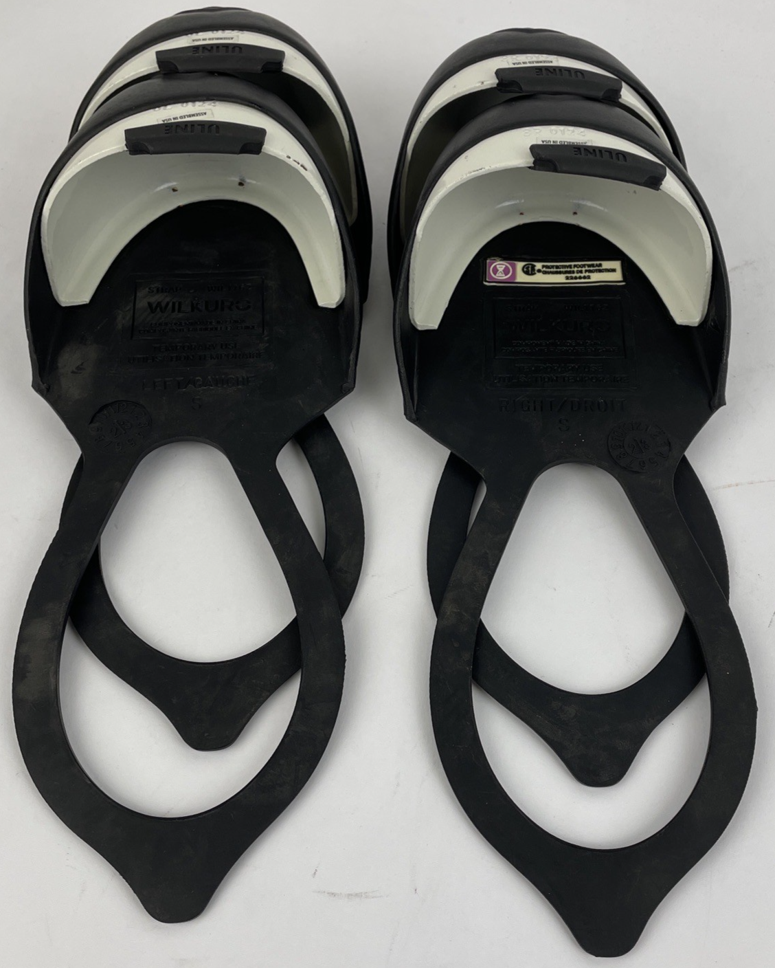 2 x ULINE S-22258-S Quick Fit Steel Toe Cap Medium LOT OF 2 PAIRS White / Black