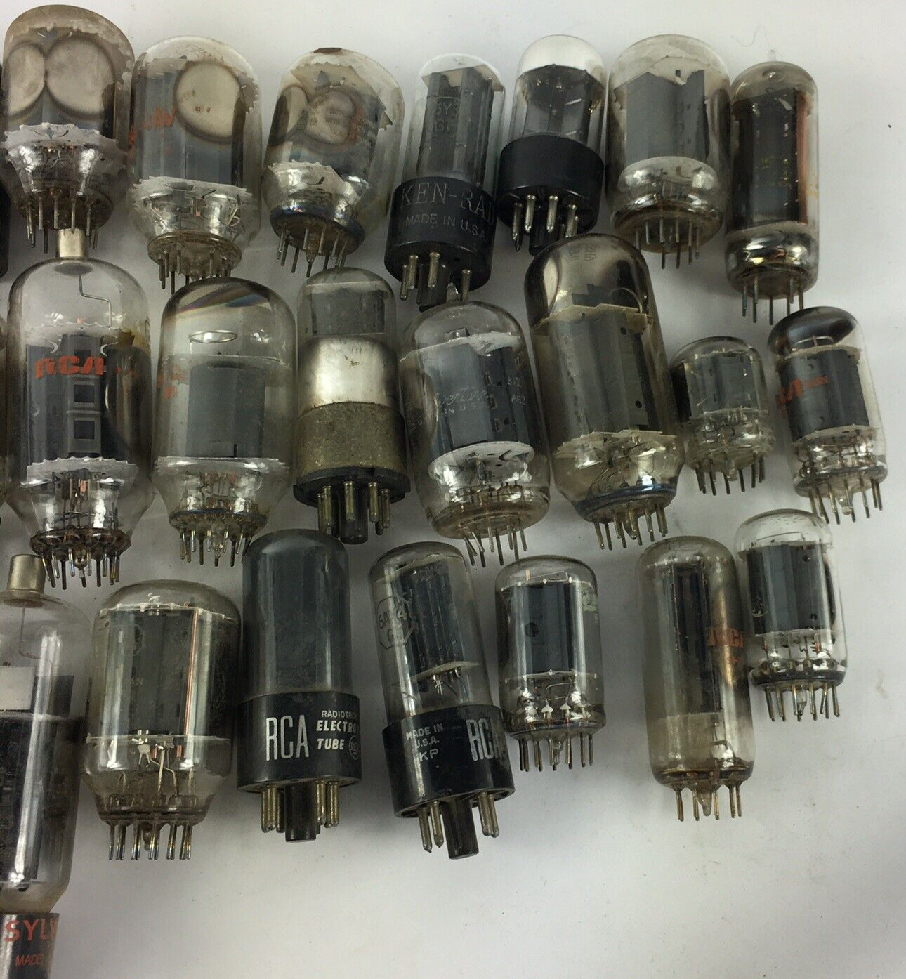 Lot of 50 Various Brands Vintage Vacuum Tubes -UNTESTED - Sylvania, RCA GE  #5