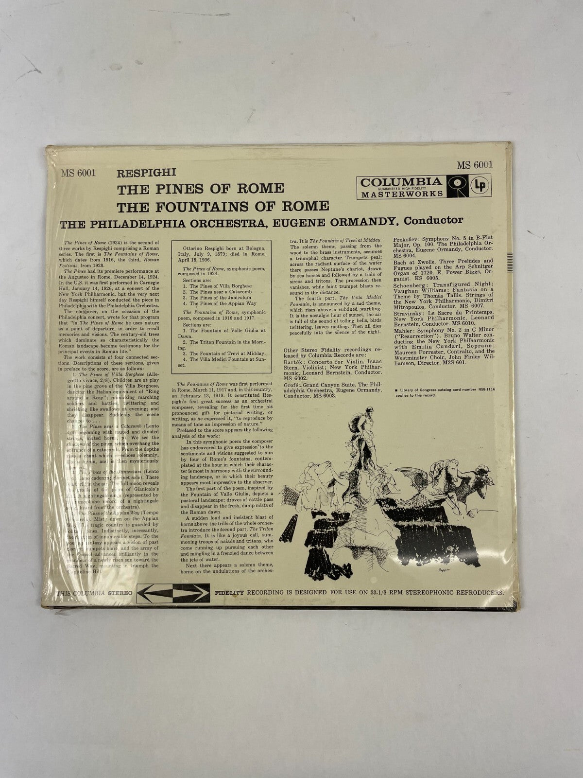 The Fountains of Rome The Pines of Rome Philadelphia Orchestra Vinyl Record