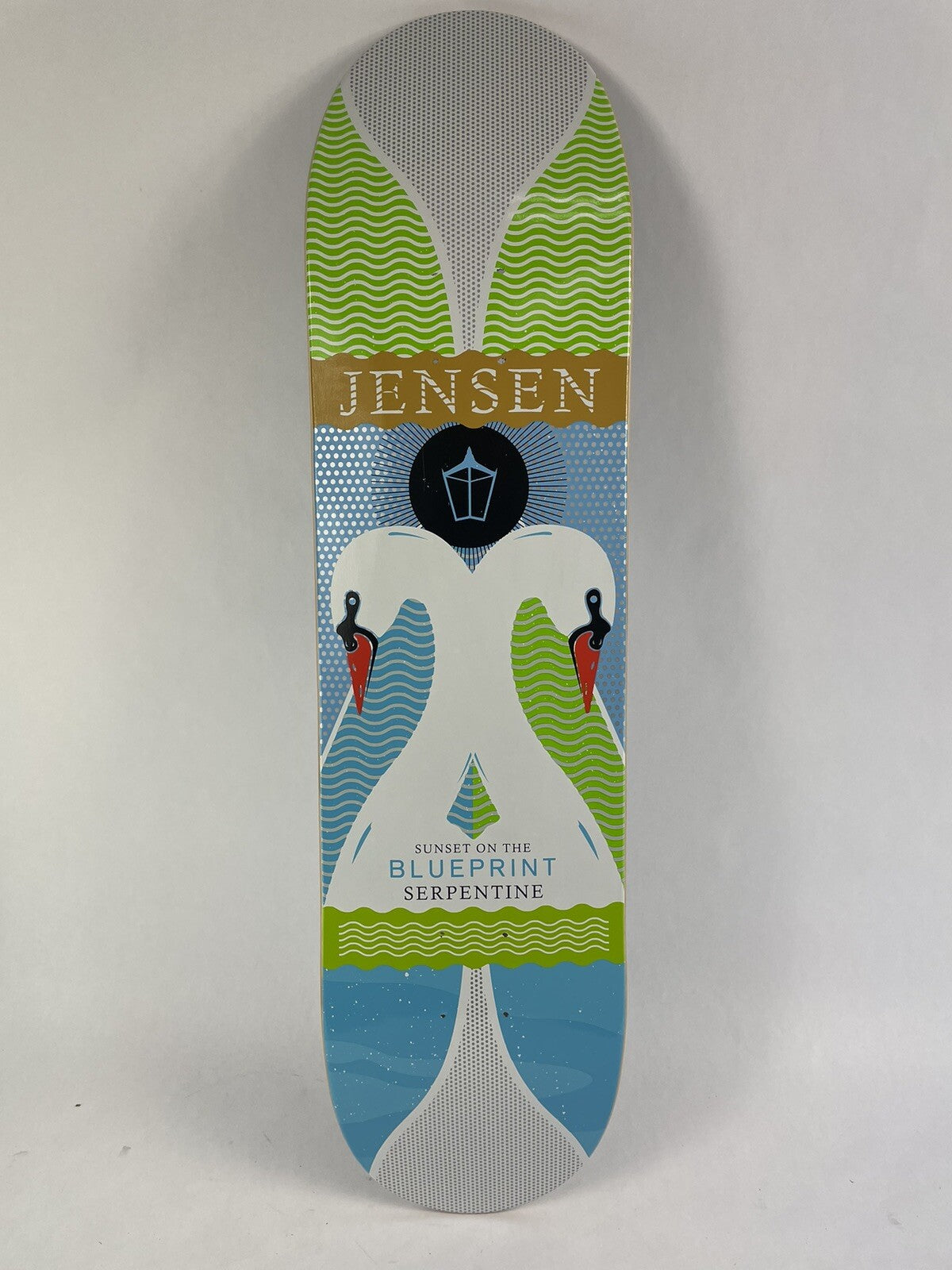 Blueprint Skateboards Nick Jensen Serpentine 7.875-inch rare skateboard deck with premium maple construction and signature graphic.