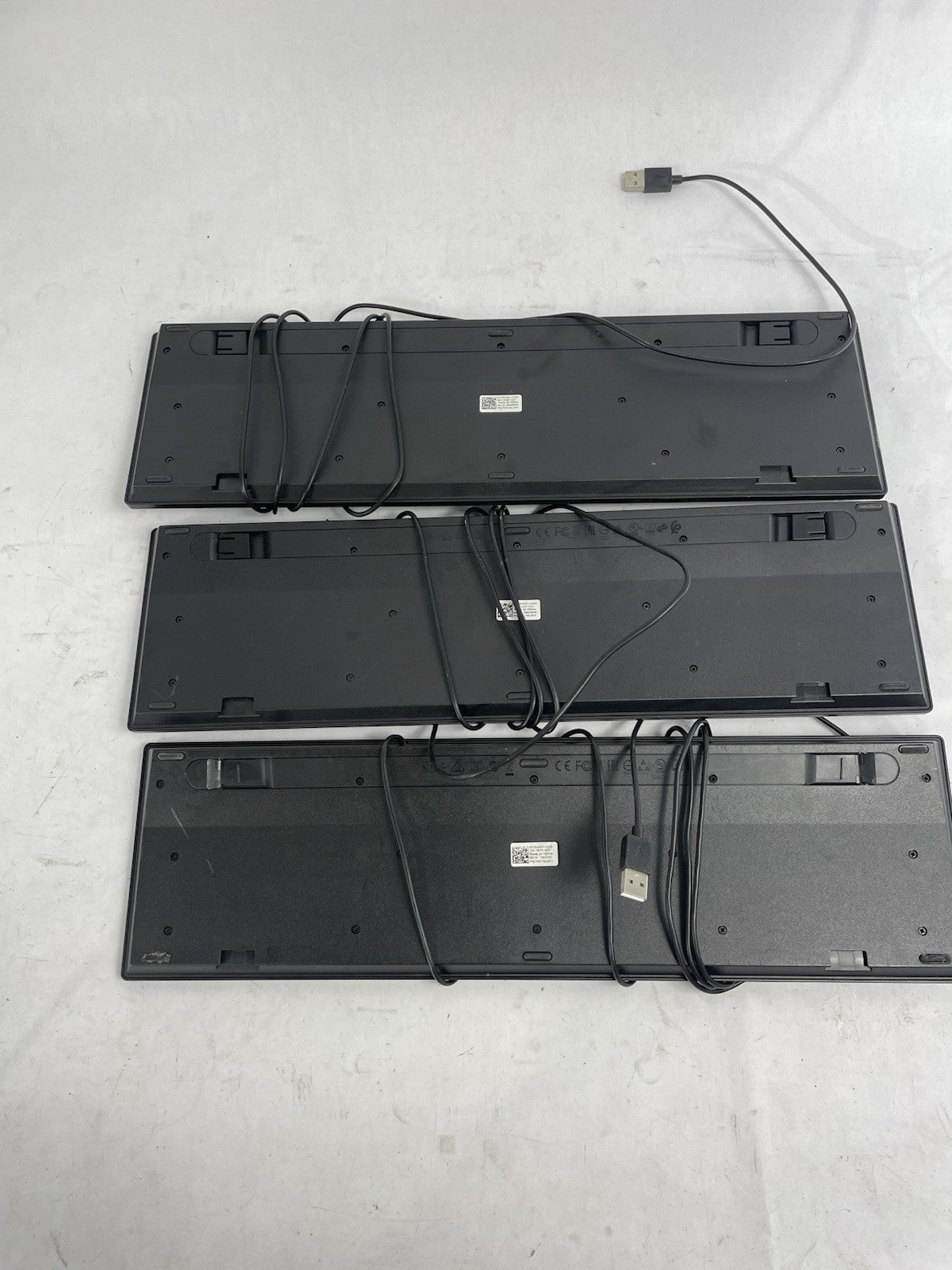 Lot of 3 Dell 0644G3 USB Keyboards - Black