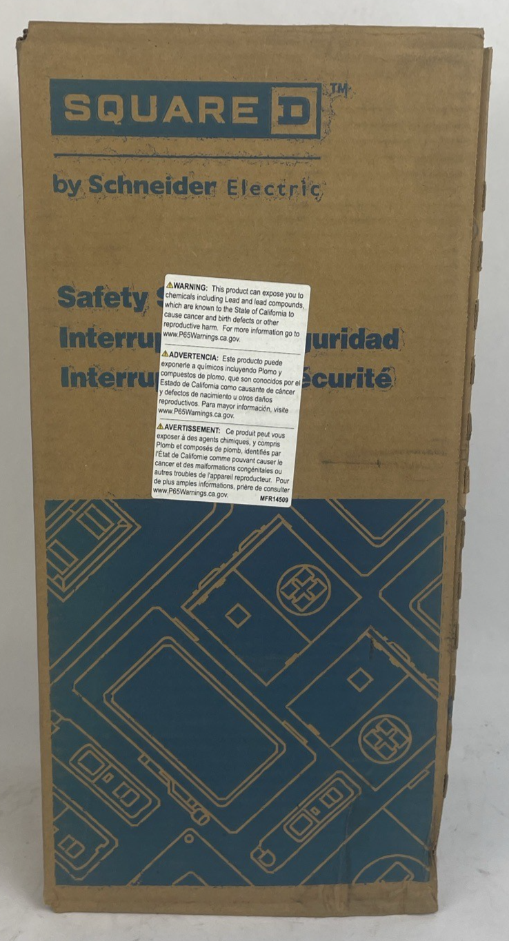OEM Square D D222N Safety Switch, General Duty, Fusible, 60A, 240V, 2P, NEMA 1