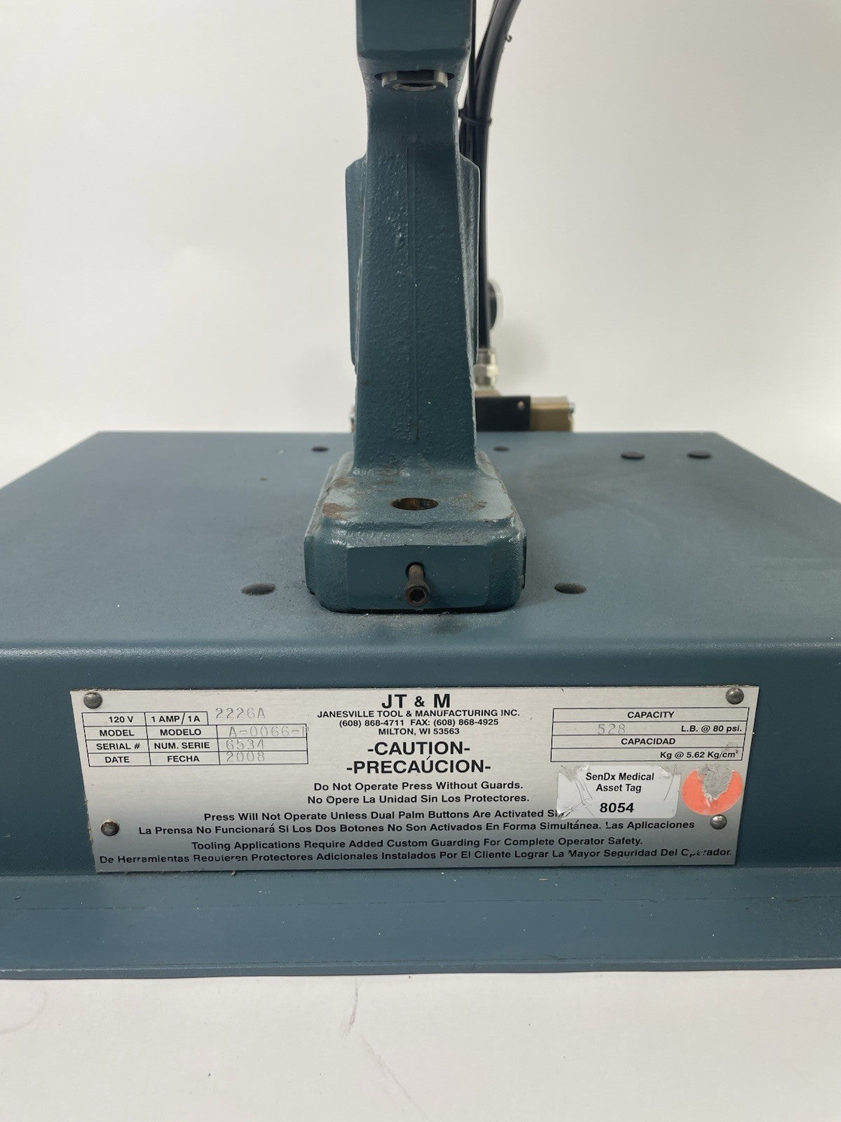 Janesville JT&M A-0066-P 1/4 ton Precision Pnuematic Arbor Press