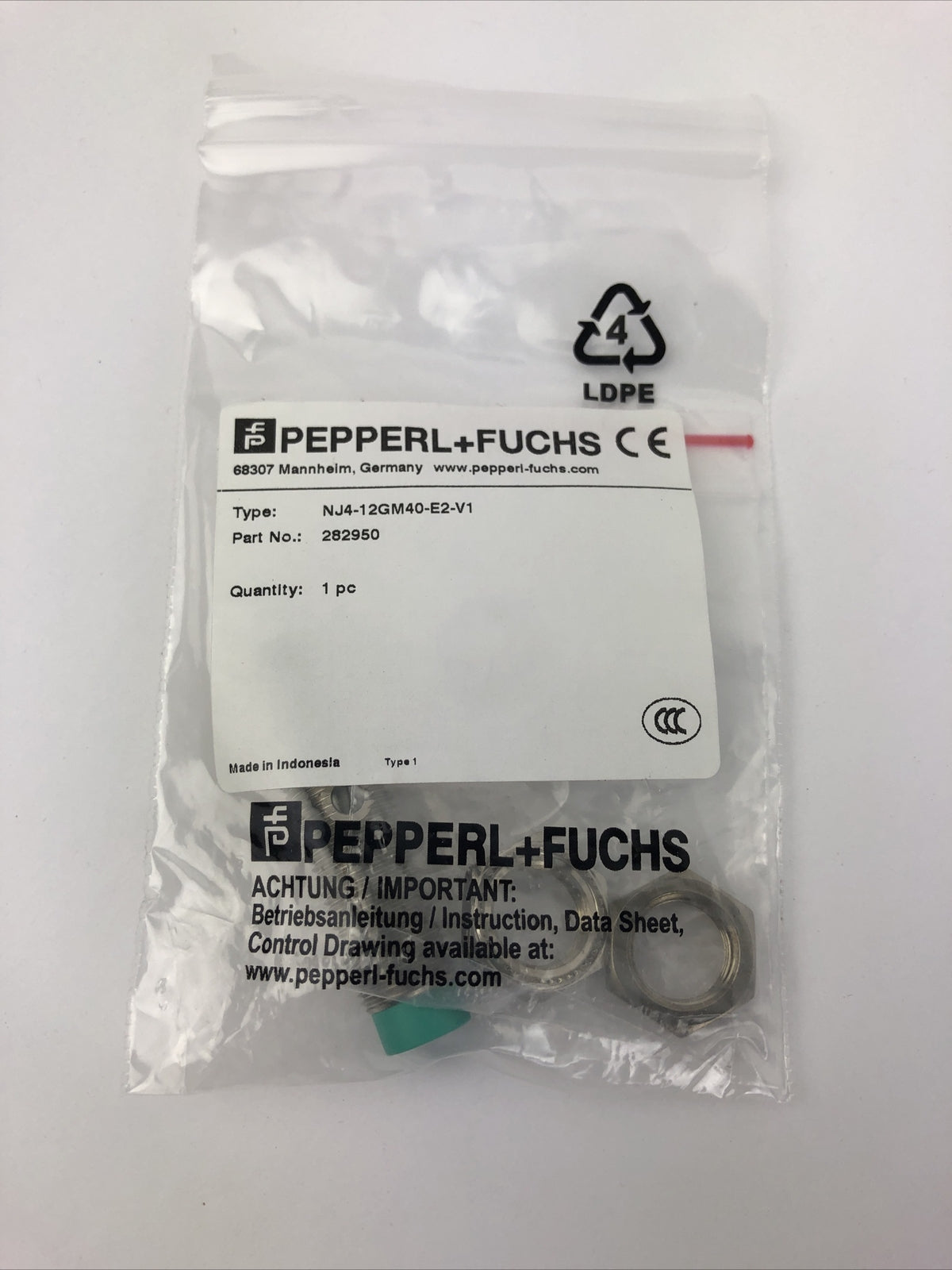 1pc PEPPERL and FUCHS Inductive Sensor NJ4-12GM40-E2-V1 (282950) 60V - USA Ship