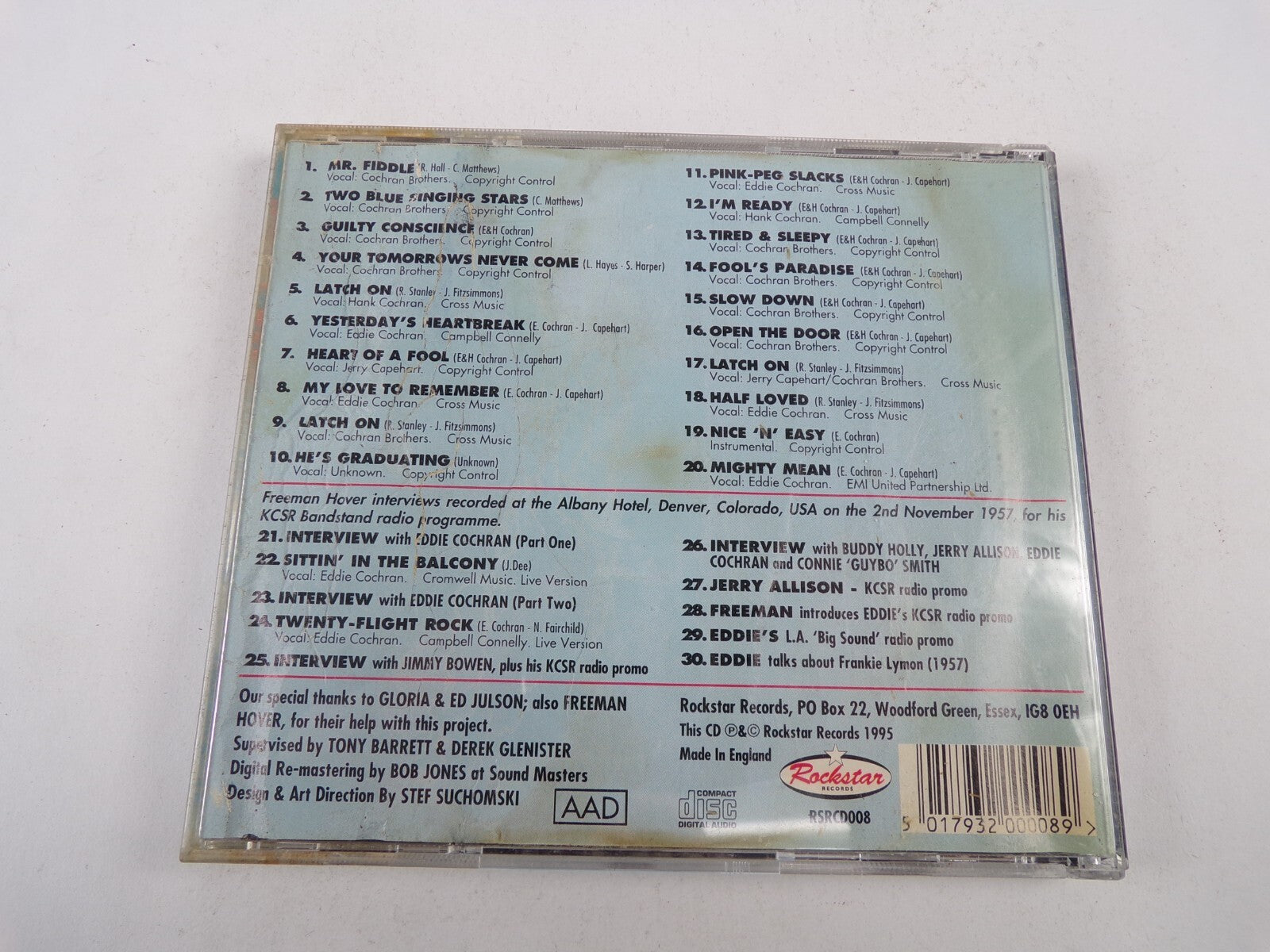 Mighty Mean Eddie Cochran Mr Fiddle Two Blue Singing Stars Latch On CD#25