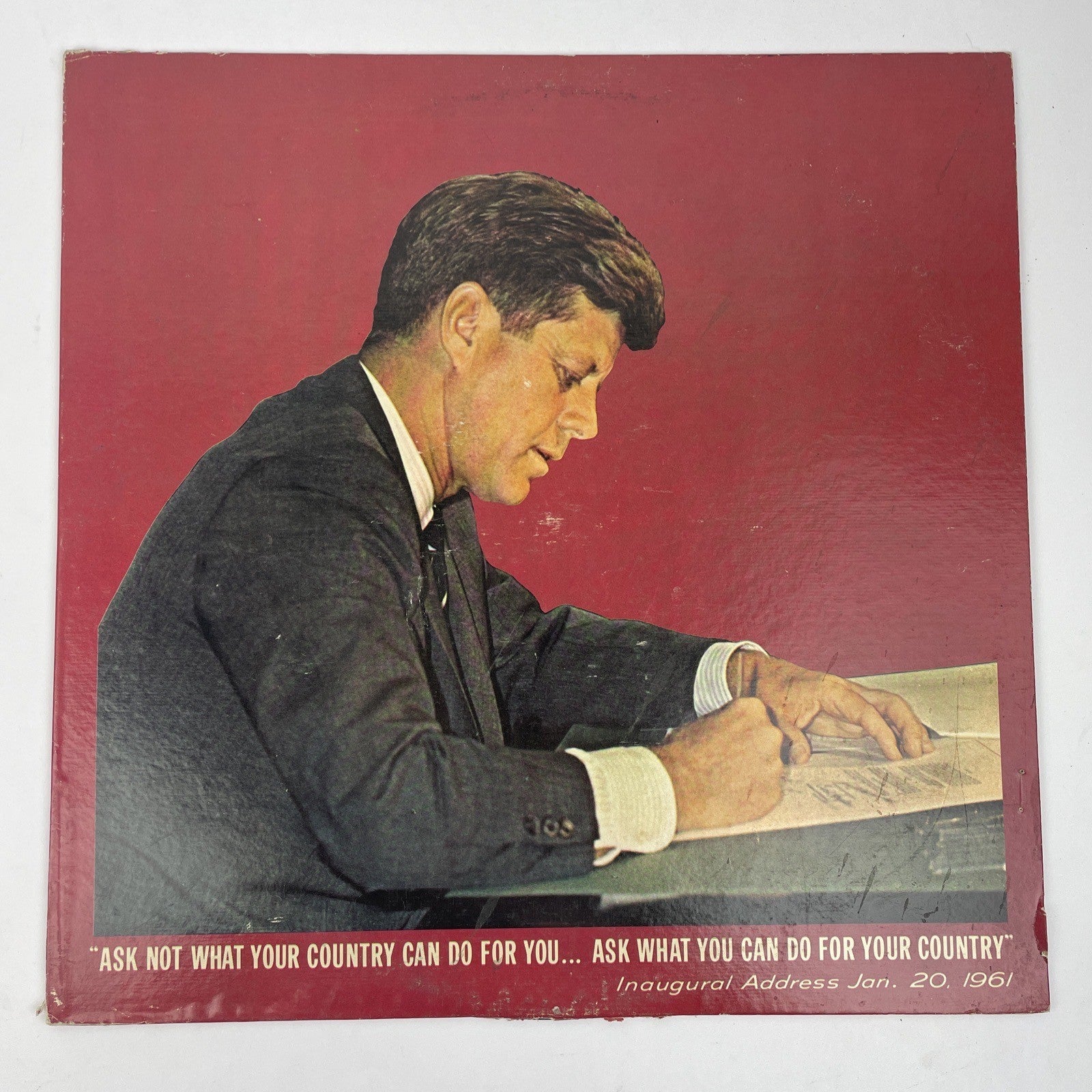 JFK John F. Kennedy Inaugural Address Jan. 20, 1961 on 12" LP Record 33 1/3 rpm