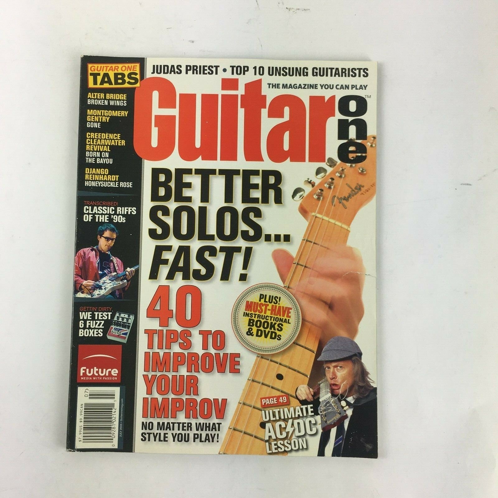 July 2005 Guitar One Magazine Better Solos Fast! Judas Priest Ultimate AC/DC