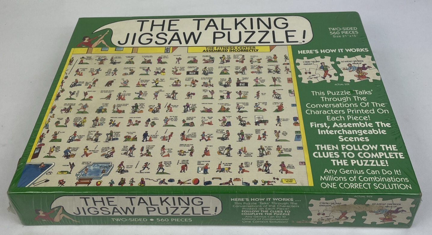Talking Jigsaw Puzzle The Fitness Center 560 Pieces Two Sided 1991 Buffalo PZZL