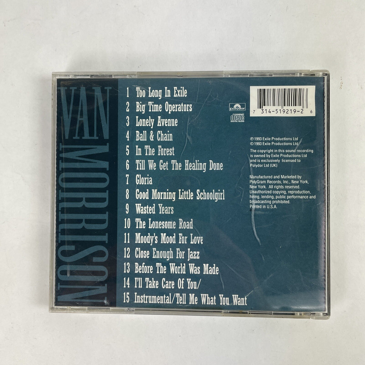 Van Morrison - Too Long in Exile CD (1993) Polydor    #17