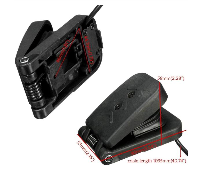Electric foot throttle accelerator pedal for go kart scooter and e-bike speed control systems