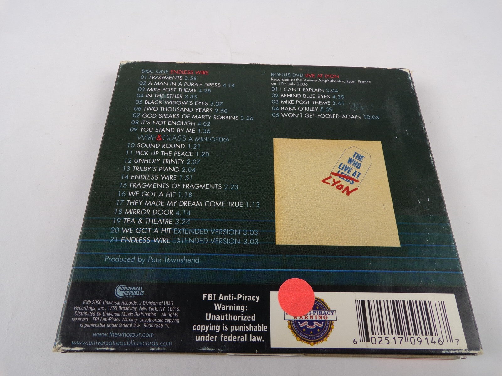 Thewho Endlesswire FrAgments A man In A Purple Mike Post Theme CD#61