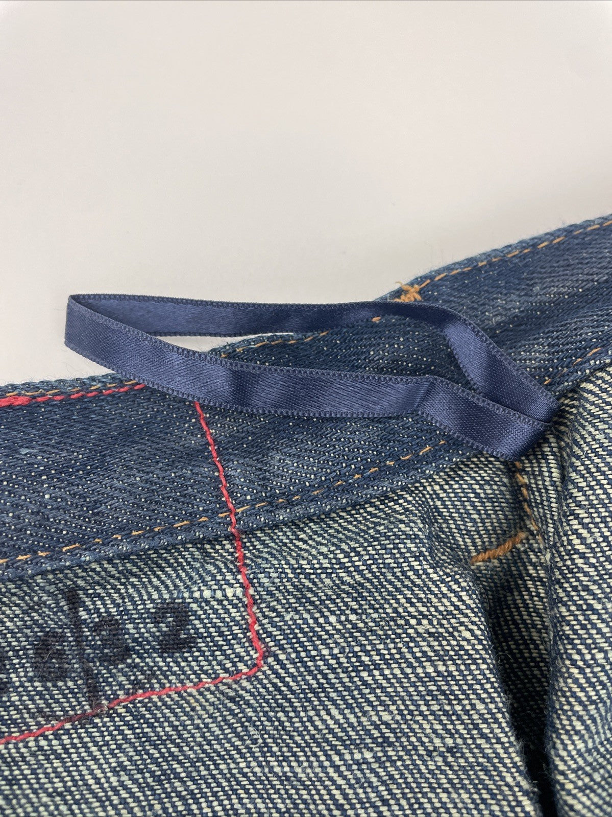 Vintage Levi's Hemp Cotton Jeans 26 x 32 USA Made Red Stencil Tag Dark Wash RARE