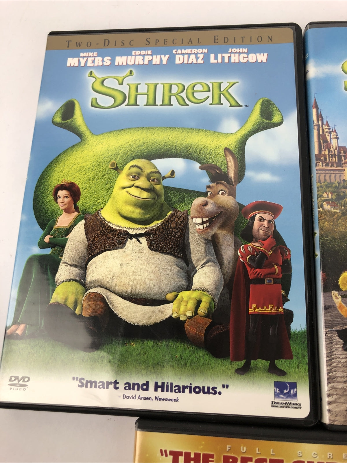 3 x DreamWorks SHREK DVD Lot: trilogy - 1 - 2 - 3 Cameron Diaz Eddie Murphy 