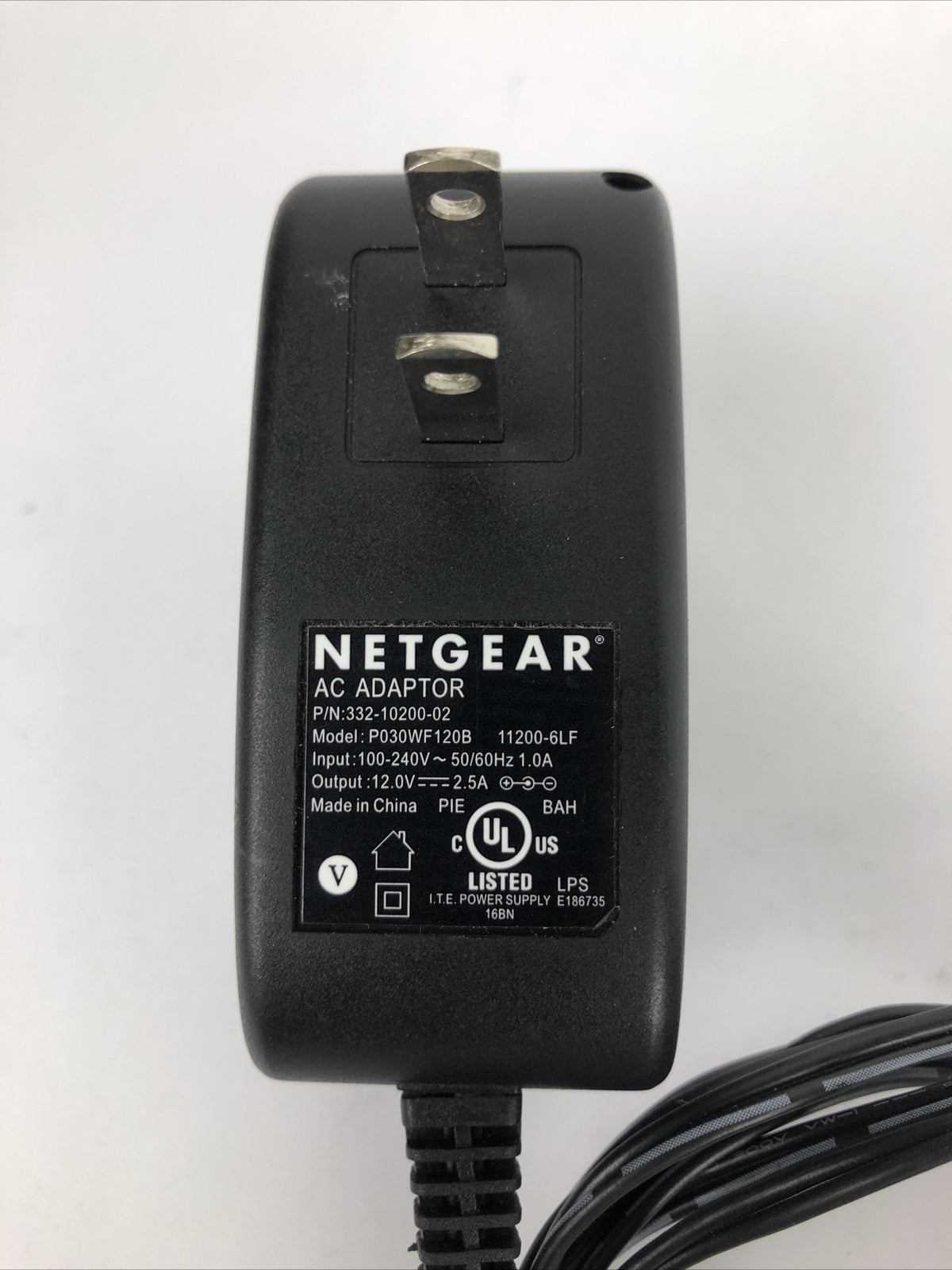 OEM Netgear Ac Power Adapter 332-10200-02 P030WF120B 100-240V 12V 2.5A  A23