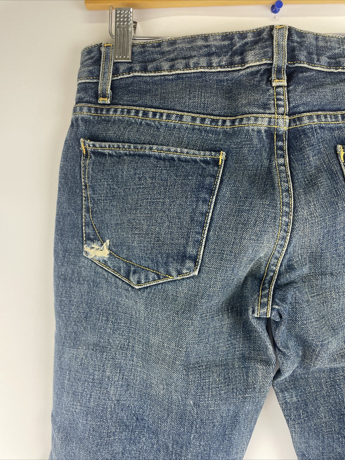 Paper Denim & Cloth 68900 Med Wash Women's Denim Jeans Sz 25 Y2K Distressed Worn