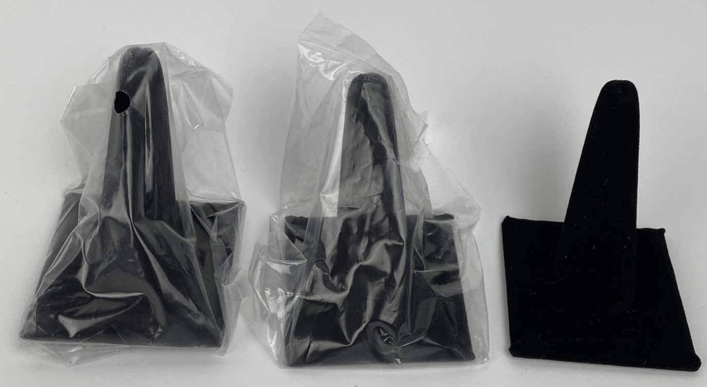 Lot of  3 x Black Velvet Ring Finger Jewelry Holder Showcase Display Stand s