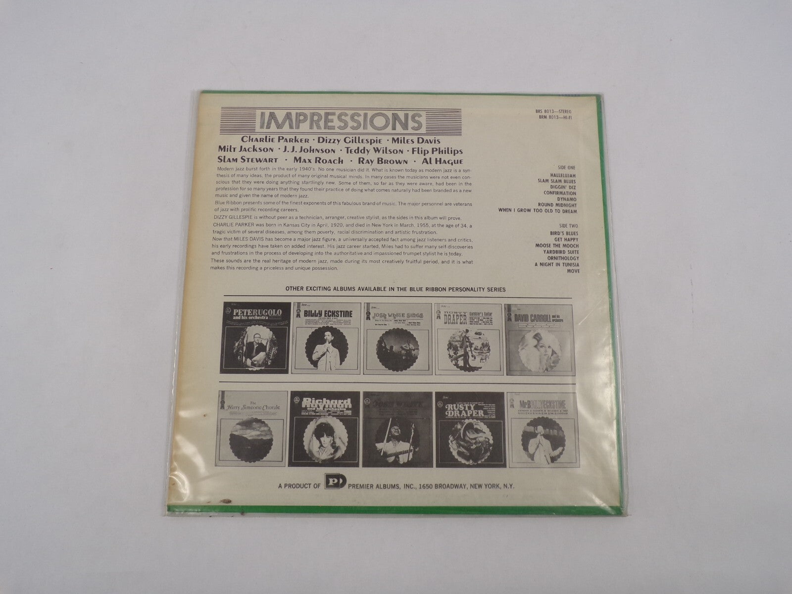Impressions Charlie Parker Dizzy Gillespie Miles Davis Milt Jackson  J.J.Johnson