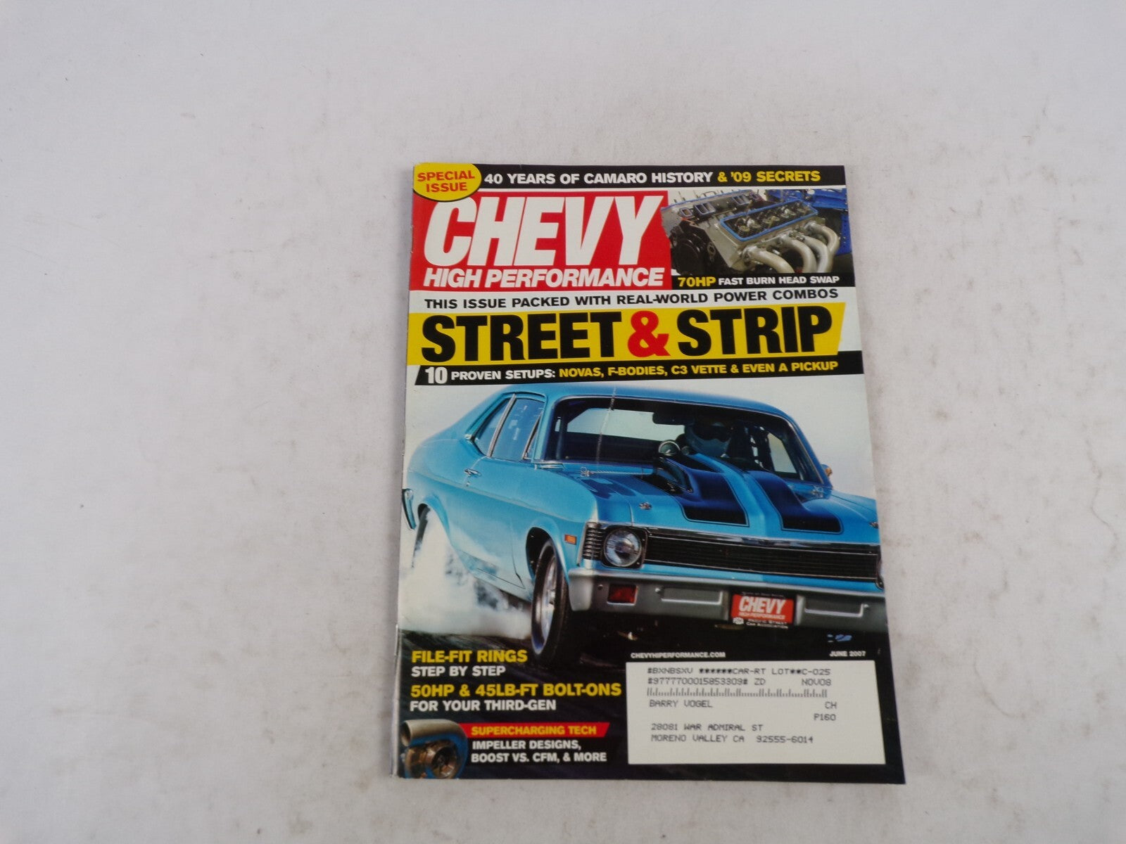 June 2007 Chevy High Performance Street & Strip 10 Proven Setups 45 LB C3 Vette